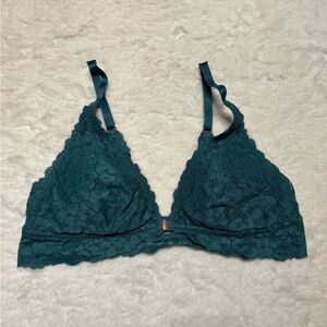 Aerie Front Clasp Teal Lace Bralette